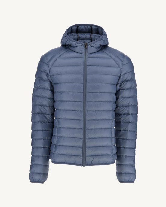 Doudoune Légère à Capuche Bleu Delave Nico Jott
