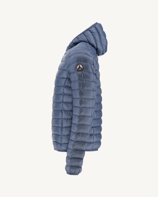 Doudoune Légère à Capuche Bleu Delave Nico Jott
