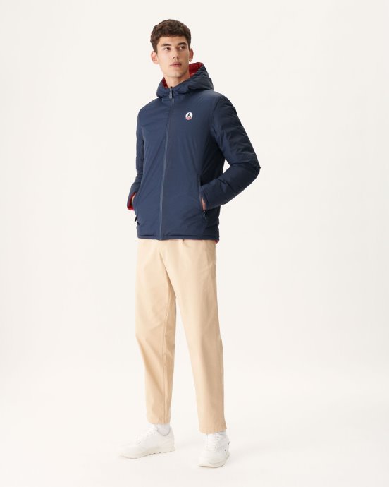 Jott New In Marine/rouge Doudoune Réversible à Capuche Bergen