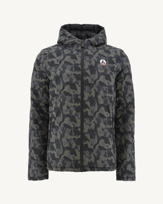 Jott New In Print Militaire/noir Doudoune Réversible à Capuche Bergen