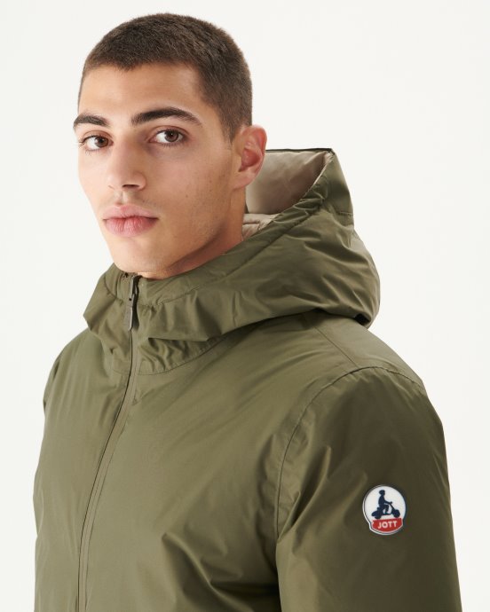 Doudoune à Capuche Réversible Jott New In Army/beige Toronto