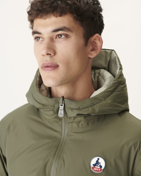Jott New In Army/sauge Doudoune Réversible à Capuche Froid Extrême Veste Aspen