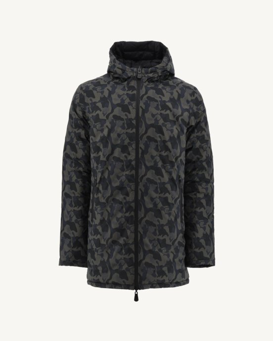 Doudoune Légère Réversible Print Militaire/noir Amsterdam Jott New In