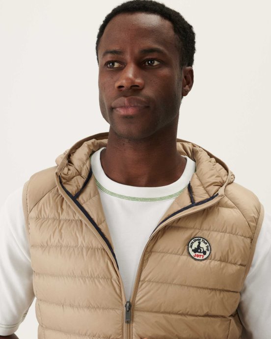 Doudoune Sans Manches à Capuche Beige Pat Jott