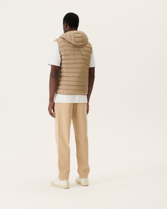 Doudoune Sans Manches à Capuche Beige Pat Jott