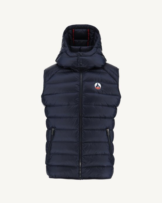 Doudoune Sans Manche Grand Froid Marine Argent Chaud Neuf