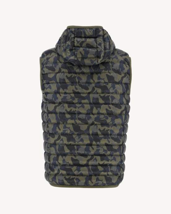 Doudoune Sans Manches à Capuche Imprimé Militaire Pat Jott