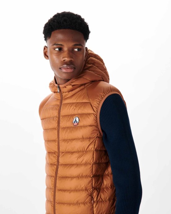 Jott New In Doudoune Sans Manches à Capuche Caramel Pat