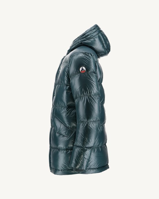 Doudoune Laquée à Capuche Grand Froid Vert Fonce Claus Jott