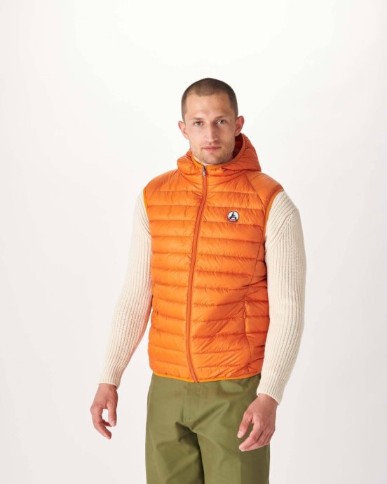 Jott New In Doudoune Sans Manches à Capuche Orange Pat