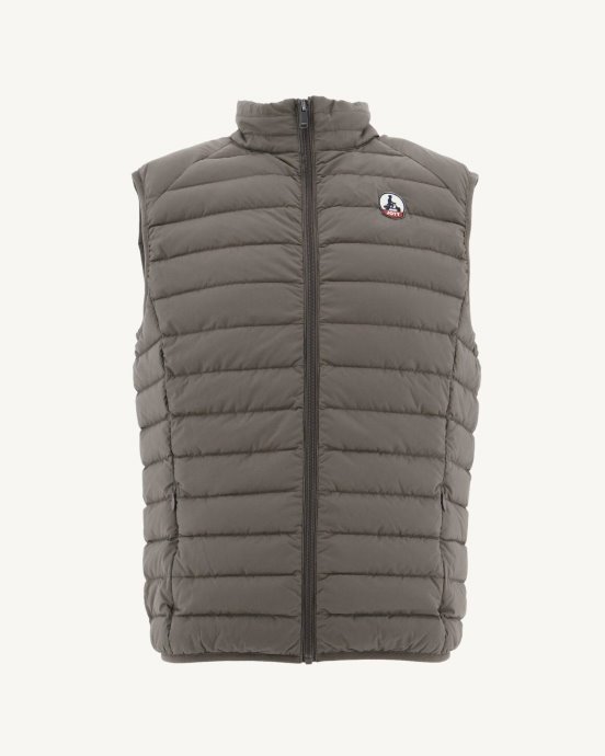 Jott New In Taupe Arafo Stretch Doudoune Sans Manches