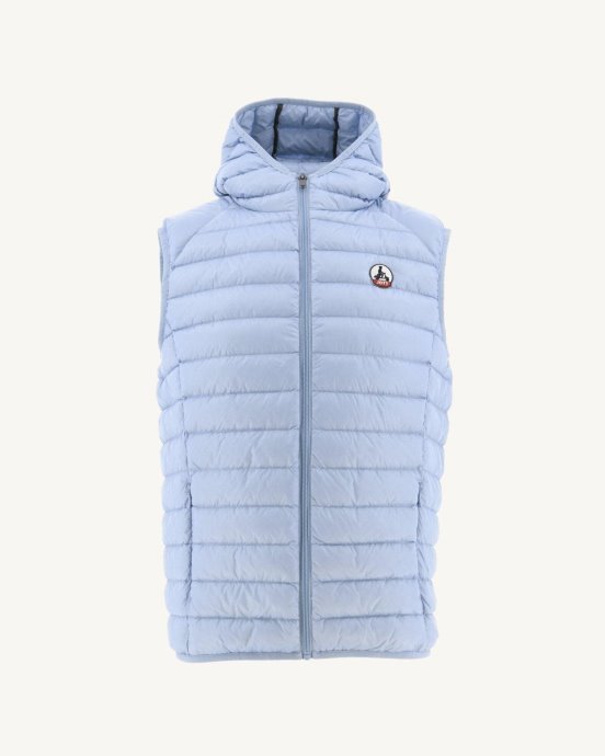 Doudoune Sans Manches à Capuche Bleu Doux Pat Jott