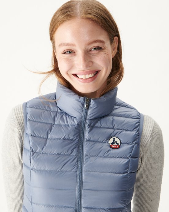 Jott Doudoune Sans Manches New In Light Bleu Delave Seda