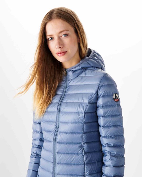 Doudoune Légère à Capuche Bleu Delave Cloe Jott