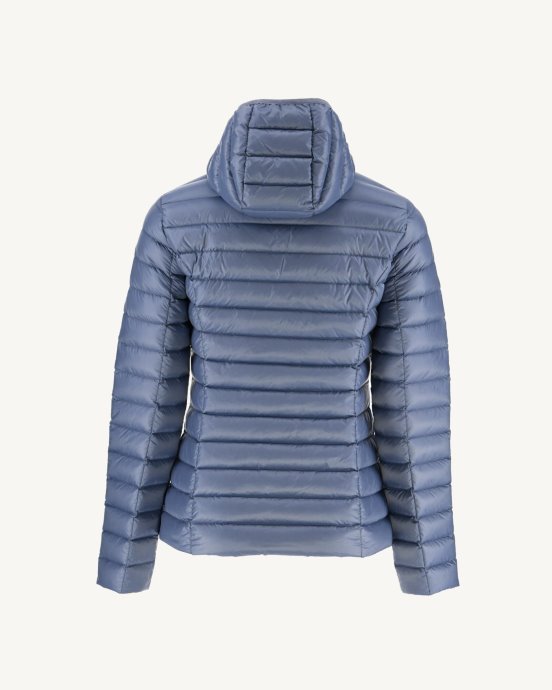 Doudoune Légère à Capuche Bleu Delave Cloe Jott