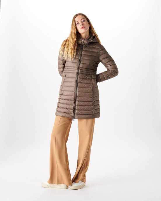 Jott Doudoune Longue à Capuche New In Taupe Vero