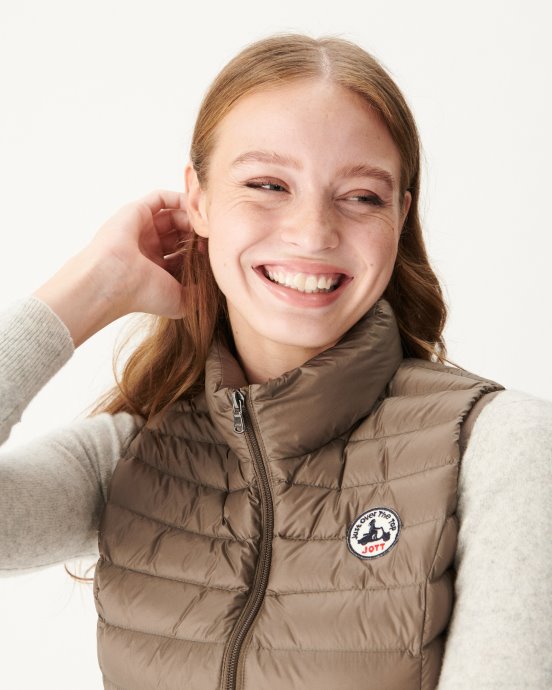 Doudoune Légère Sans Manches Taupe Seda Jott