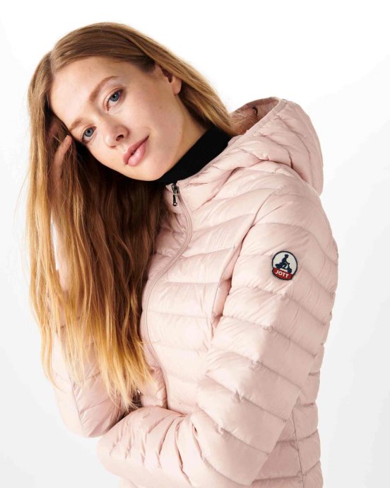 Doudoune Légère à Capuche Rose Pale Cloe Jott