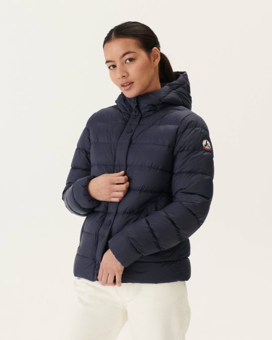 Jott New In Bleu Marine Jane Doudoune Droite à Capuche