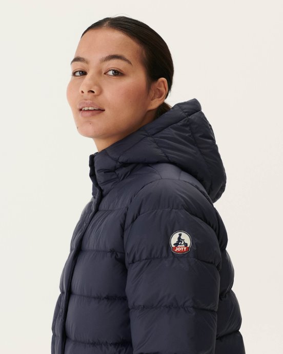 Jott New In Bleu Marine Jane Doudoune Droite à Capuche
