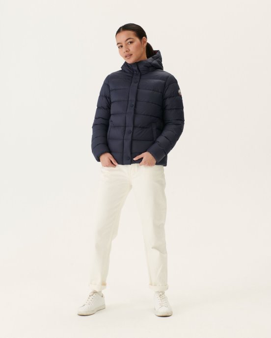 Jott New In Bleu Marine Jane Doudoune Droite à Capuche