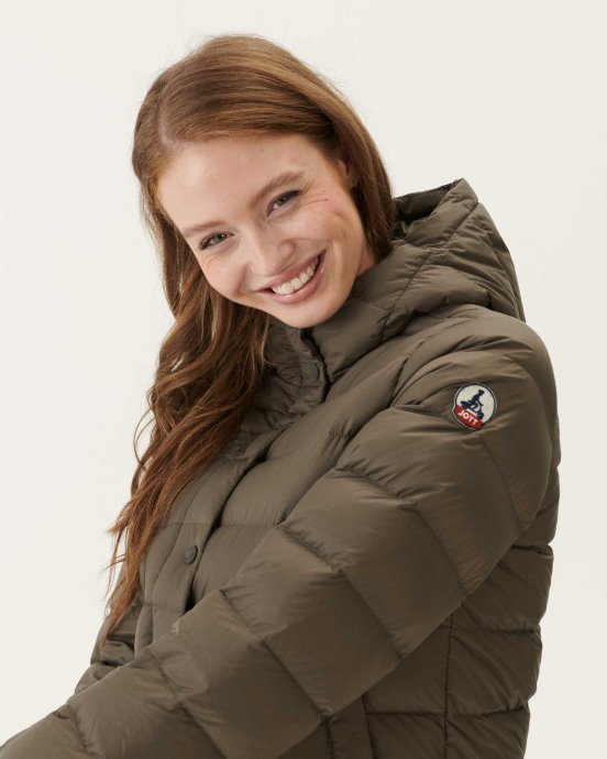 Jott New In Taupe Jane Doudoune Droite à Capuche