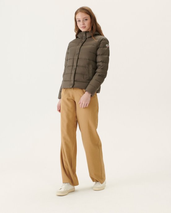 Jott New In Taupe Jane Doudoune Droite à Capuche