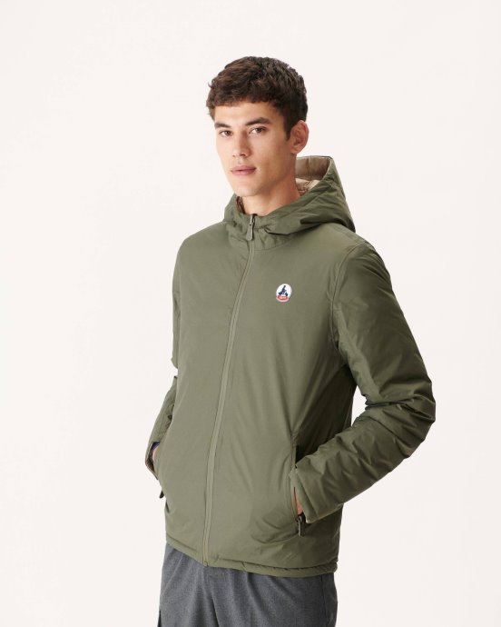 Jott New In Army/beige Doudoune Réversible à Capuche Bergen