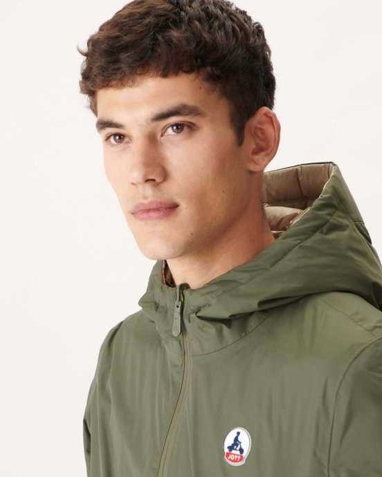 Jott New In Army/beige Doudoune Réversible à Capuche Bergen