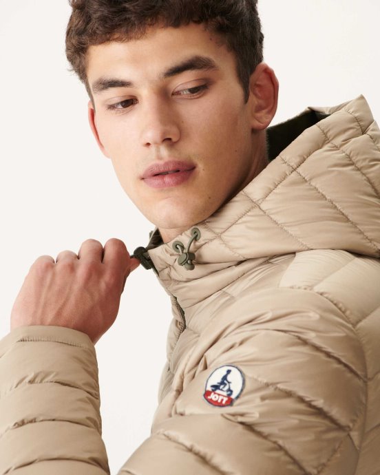 Jott New In Army/beige Doudoune Réversible à Capuche Bergen