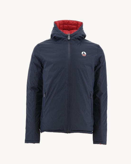 Doudoune Réversible Bleu Marine/rouge à Capuche Bergen Jott