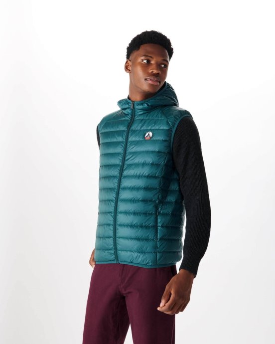 Doudoune Sans Manches à Capuche Jott New In Vert Foncé Pat