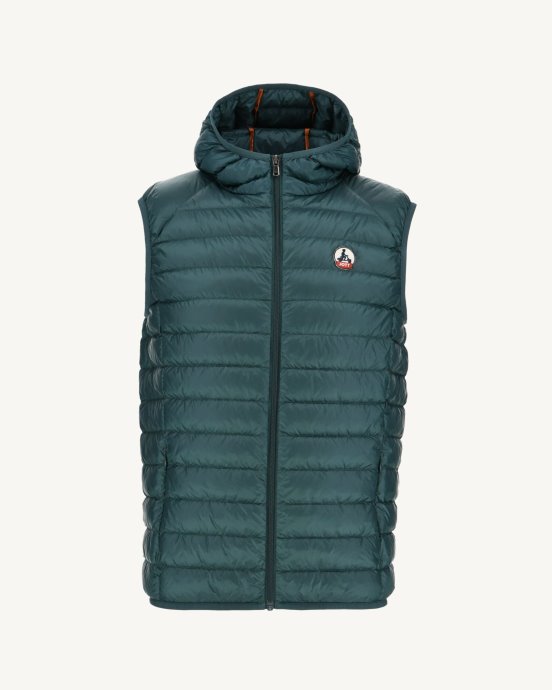 Doudoune Sans Manches à Capuche Jott New In Vert Foncé Pat