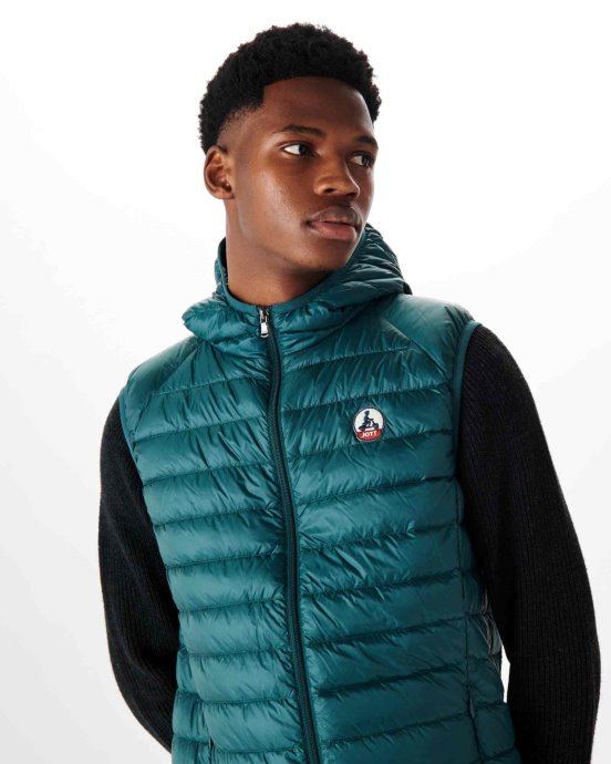 Doudoune Sans Manches à Capuche Jott New In Vert Foncé Pat