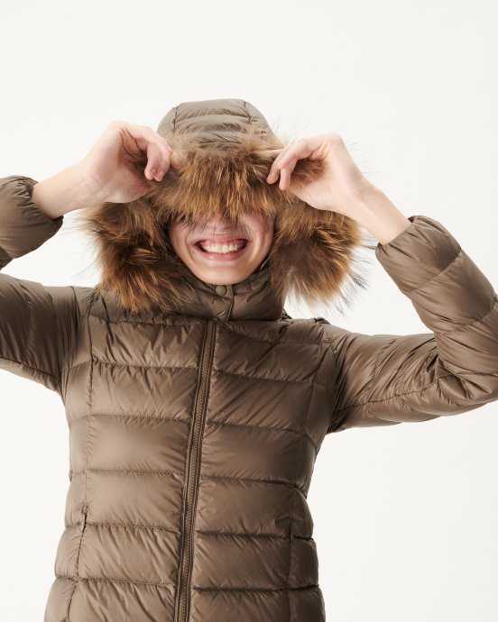 Jott Doudoune à Capuche New In Taupe Luxe