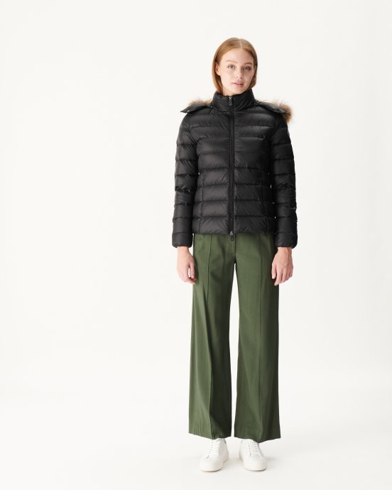 Doudoune à Capuche Noir Luxe Jott New In