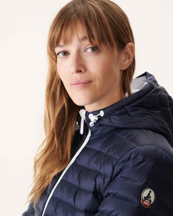 Jott Doudoune Légère Réversible New In Blanc/bleu Marine Moscou
