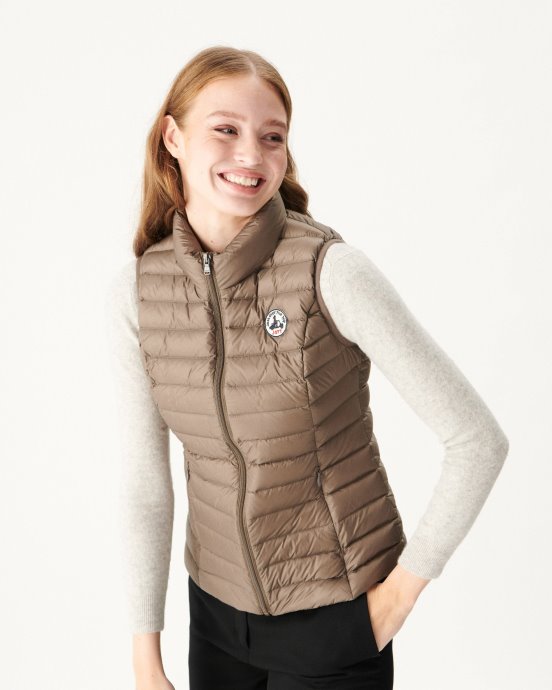 Doudoune Légère Sans Manche Jott New In Taupe Seda